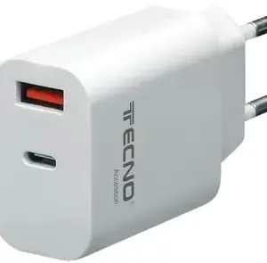 TECNO ALIMENTATORE CARICA RAPIDA TYPE C / USB 20W 3A BIANCO TC-883 elettronicdream.it